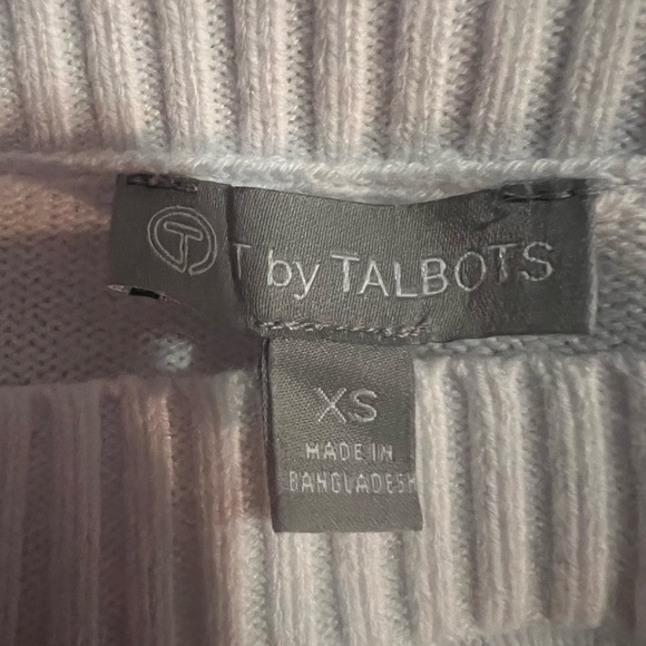 Talbots White Crewneck Sweater with Colorful Stripes . Sz. XS - Picture 2 of 8